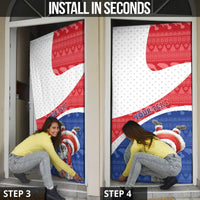 Personalized Cape Verde Christmas Door Cover Black Santa Clause With The Manatee - Wonder Print Shop