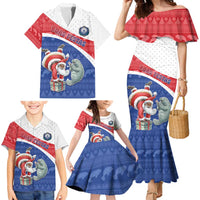 Personalized Cape Verde Christmas Family Matching Mermaid Dress and Hawaiian Shirt Black Santa Clause With The Manatee - Wonder Print Shop