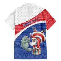 Personalized Cape Verde Christmas Family Matching Mermaid Dress and Hawaiian Shirt Black Santa Clause With The Manatee - Wonder Print Shop