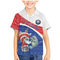 Personalized Cape Verde Christmas Family Matching Mermaid Dress and Hawaiian Shirt Black Santa Clause With The Manatee - Wonder Print Shop