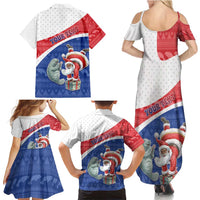Personalized Cape Verde Christmas Family Matching Summer Maxi Dress and Hawaiian Shirt Black Santa Clause With The Manatee - Wonder Print Shop