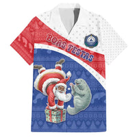 Personalized Cape Verde Christmas Family Matching Summer Maxi Dress and Hawaiian Shirt Black Santa Clause With The Manatee - Wonder Print Shop