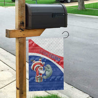 Cape Verde Christmas Garden Flag Black Santa Clause With The Manatee - Wonder Print Shop