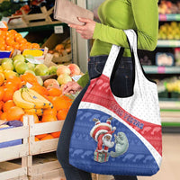 Cape Verde Christmas Grocery Bag Black Santa Clause With The Manatee - Wonder Print Shop