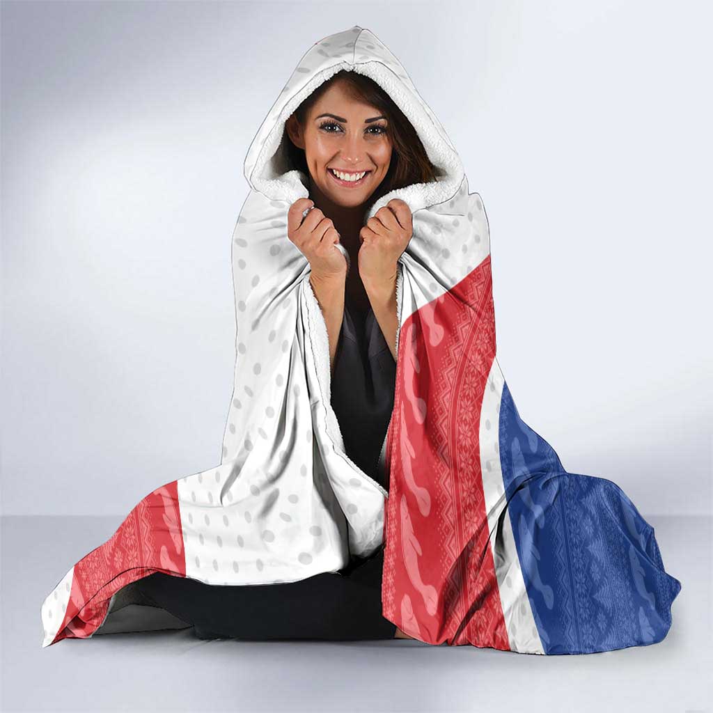 Cape Verde Christmas Hooded Blanket Black Santa Clause With The Manatee - Wonder Print Shop