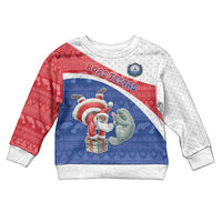 Personalized Cape Verde Christmas Kid Ugly Christmas Sweater The Santa Clause With The Manatee - Wonder Print Shop