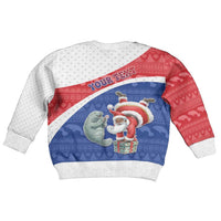 Personalized Cape Verde Christmas Kid Ugly Christmas Sweater The Santa Clause With The Manatee - Wonder Print Shop