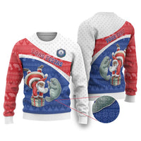 Personalized Cape Verde Christmas Ugly Christmas Sweater The Santa Clause With The Manatee - Wonder Print Shop