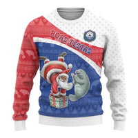 Personalized Cape Verde Christmas Ugly Christmas Sweater The Santa Clause With The Manatee - Wonder Print Shop