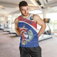Personalized Cape Verde Christmas Men Tank Top Black Santa Clause With The Manatee - Wonder Print Shop