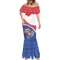 Personalized Cape Verde Christmas Mermaid Dress Black Santa Clause With The Manatee - Wonder Print Shop