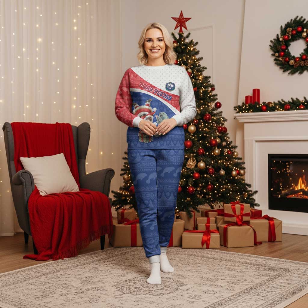 Personalized Cape Verde Christmas Pajama Set The Santa Clause With The Manatee - Wonder Print Shop