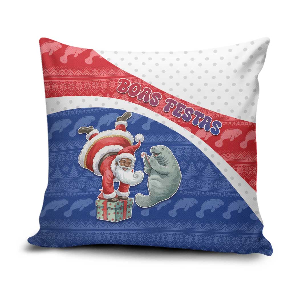 Cape Verde Christmas Pillow Cover Black Santa Clause With The Manatee - Wonder Print Shop