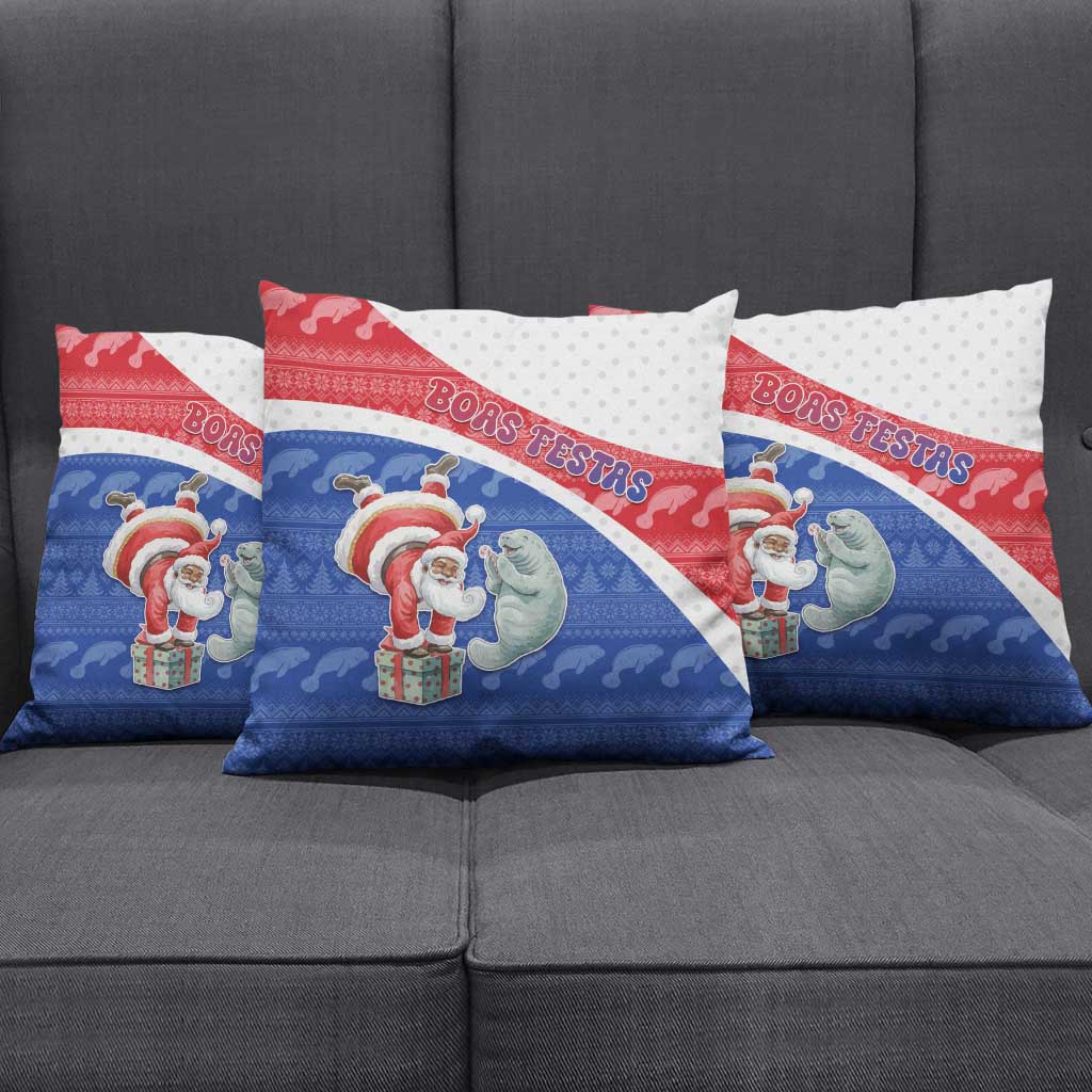 Cape Verde Christmas Pillow Cover Black Santa Clause With The Manatee - Wonder Print Shop