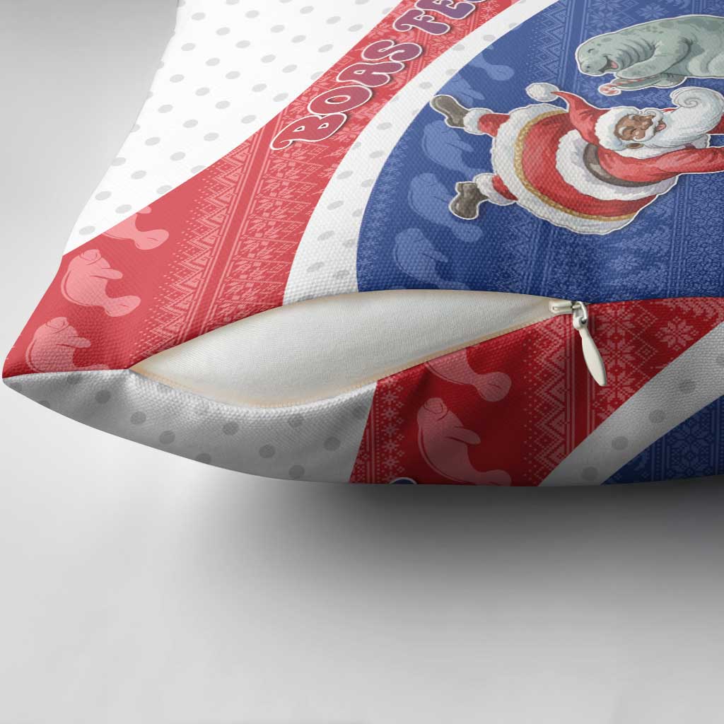 Cape Verde Christmas Pillow Cover Black Santa Clause With The Manatee - Wonder Print Shop