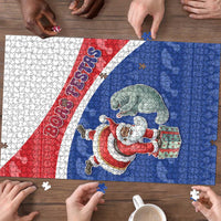 Cape Verde Christmas Puzzle Black Santa Clause With The Manatee - Wonder Print Shop