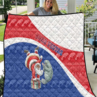 Cape Verde Christmas Quilt Black Santa Clause With The Manatee - Wonder Print Shop