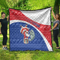 Cape Verde Christmas Quilt Black Santa Clause With The Manatee - Wonder Print Shop