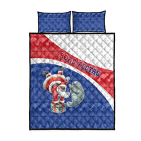 Cape Verde Christmas Quilt Bed Set Black Santa Clause With The Manatee - Wonder Print Shop