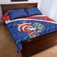 Cape Verde Christmas Quilt Bed Set Black Santa Clause With The Manatee - Wonder Print Shop