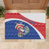 Cape Verde Christmas Rubber Doormat Black Santa Clause With The Manatee - Wonder Print Shop