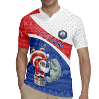 Personalized Cape Verde Christmas Rugby Jersey Black Santa Clause With The Manatee - Wonder Print Shop