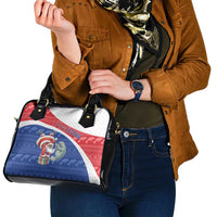 Cape Verde Christmas Shoulder Handbag Black Santa Clause With The Manatee - Wonder Print Shop