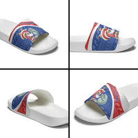Cape Verde Christmas Slide Sandals Black Santa Clause With The Manatee - Wonder Print Shop