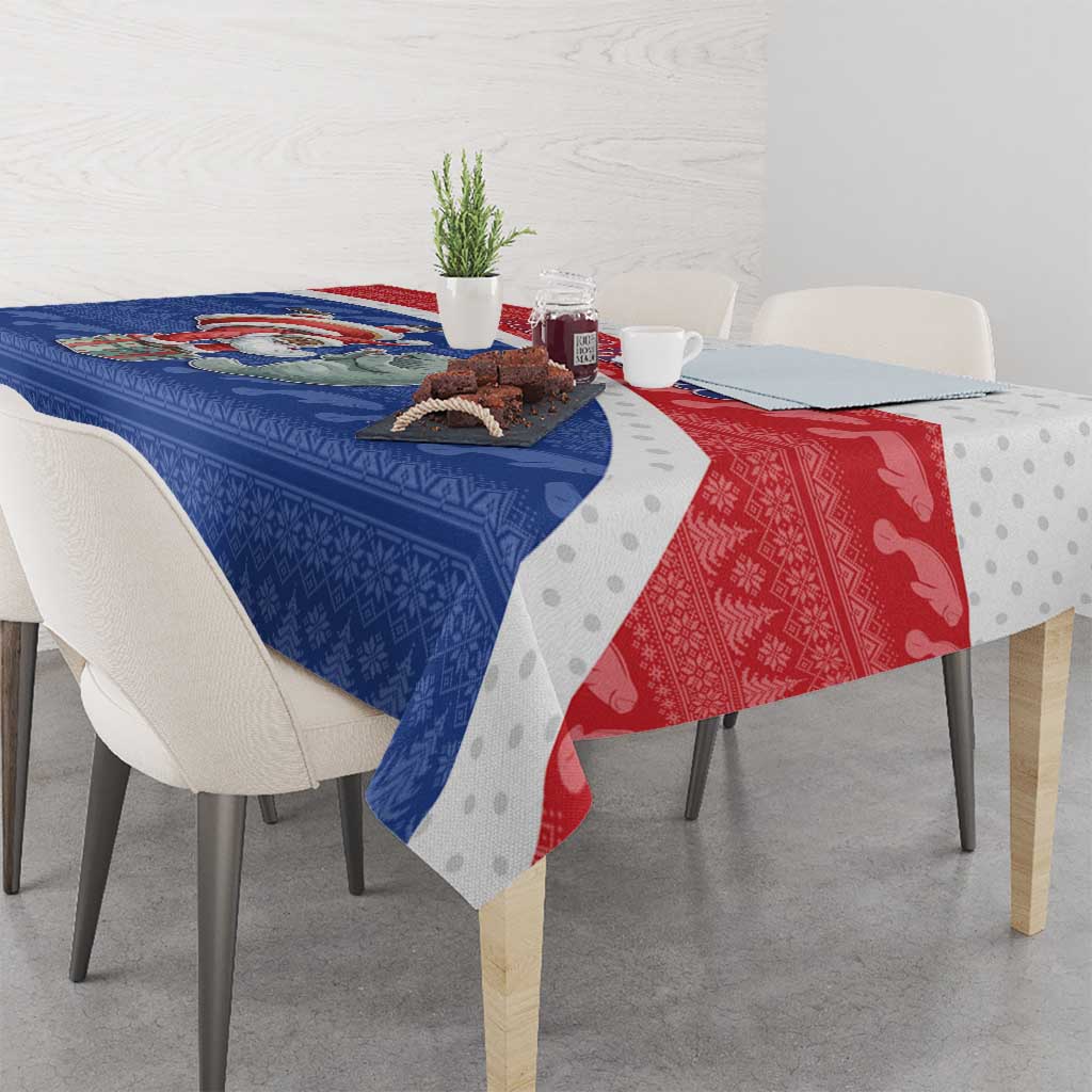 Cape Verde Christmas Tablecloth Black Santa Clause With The Manatee - Wonder Print Shop