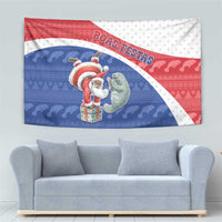 Cape Verde Christmas Tapestry Black Santa Clause With The Manatee - Wonder Print Shop