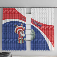 Cape Verde Christmas Window Curtain Black Santa Clause With The Manatee - Wonder Print Shop