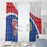 Cape Verde Christmas Window Curtain Black Santa Clause With The Manatee - Wonder Print Shop