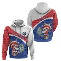 Personalized Cape Verde Christmas Zip Hoodie Black Santa Clause With The Manatee - Wonder Print Shop