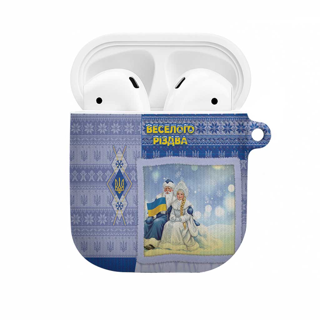 Ukraine Ded Moroz And Snegurochka Christmas AirPods Case With Wool Effect Patterns - Wonder Print Shop