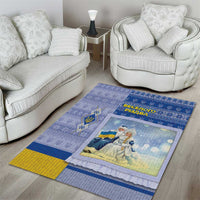 Ukraine Ded Moroz And Snegurochka Christmas Area Rug With Wool Effect Patterns - Wonder Print Shop