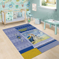 Ukraine Ded Moroz And Snegurochka Christmas Area Rug With Wool Effect Patterns - Wonder Print Shop