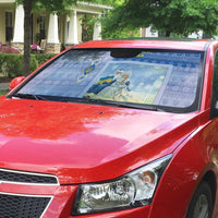 Ukraine Ded Moroz And Snegurochka Christmas Auto Sun Shade With Wool Effect Patterns - Wonder Print Shop