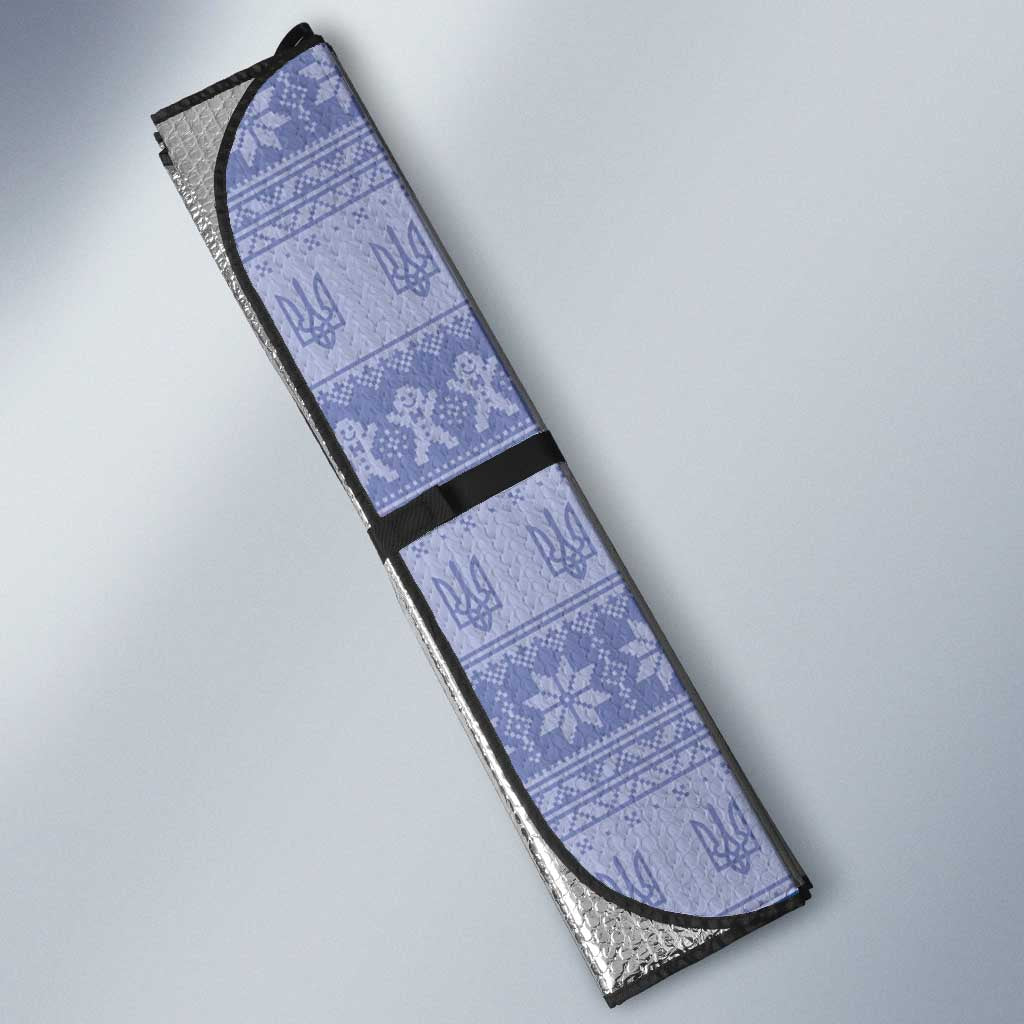 Ukraine Ded Moroz And Snegurochka Christmas Auto Sun Shade With Wool Effect Patterns - Wonder Print Shop