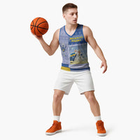 Ukraine Ded Moroz And Snegurochka Christmas Basketball Jersey With Wool Effect Patterns - Wonder Print Shop