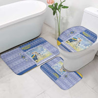 Ukraine Ded Moroz And Snegurochka Christmas Bathroom Set With Wool Effect Patterns - Wonder Print Shop