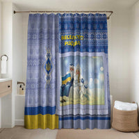 Ukraine Ded Moroz And Snegurochka Christmas Bathroom Set With Wool Effect Patterns - Wonder Print Shop