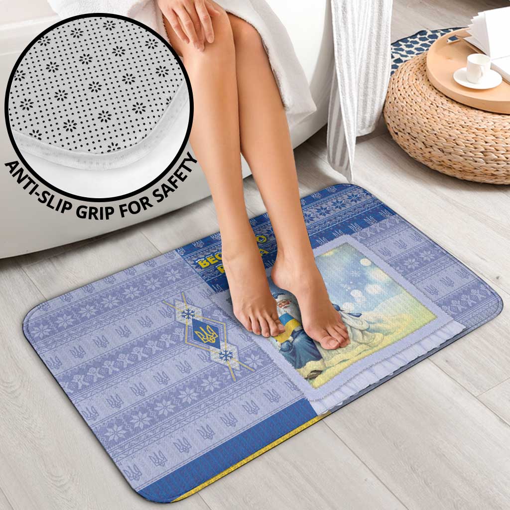 Ukraine Ded Moroz And Snegurochka Christmas Bathroom Set With Wool Effect Patterns - Wonder Print Shop