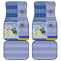 Ukraine Ded Moroz And Snegurochka Christmas Car Mats With Wool Effect Patterns - Wonder Print Shop