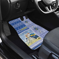 Ukraine Ded Moroz And Snegurochka Christmas Car Mats With Wool Effect Patterns - Wonder Print Shop