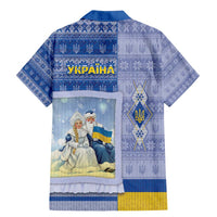 Ukraine Ded Moroz And Snegurochka Christmas Family Matching Mermaid Dress and Hawaiian Shirt With Wool Effect Patterns - Wonder Print Shop
