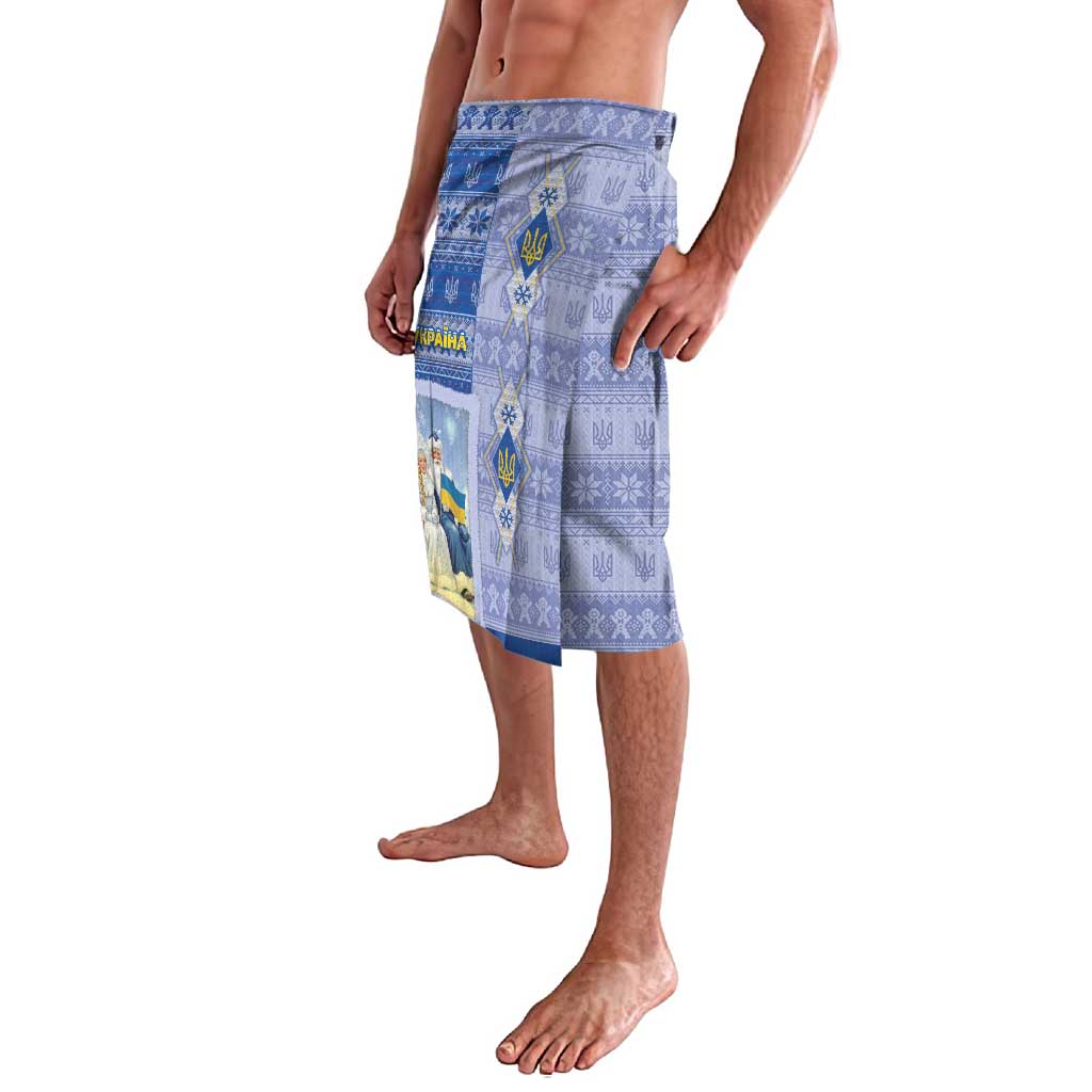 Ukraine Ded Moroz And Snegurochka Christmas Lavalava With Wool Effect Patterns - Wonder Print Shop