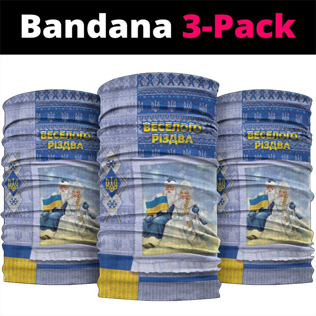 Ukraine Ded Moroz And Snegurochka Christmas Neck Gaiter With Wool Effect Patterns - Wonder Print Shop