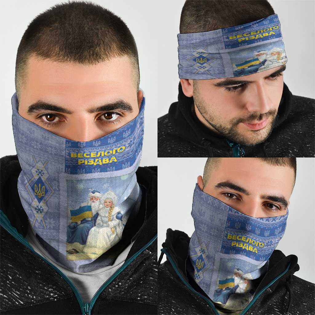 Ukraine Ded Moroz And Snegurochka Christmas Neck Gaiter With Wool Effect Patterns - Wonder Print Shop
