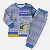 Ukraine Ded Moroz And Snegurochka Christmas Pajama Set With Wool Effect Patterns - Wonder Print Shop
