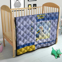 Ukraine Ded Moroz And Snegurochka Christmas Quilt With Wool Effect Patterns - Wonder Print Shop